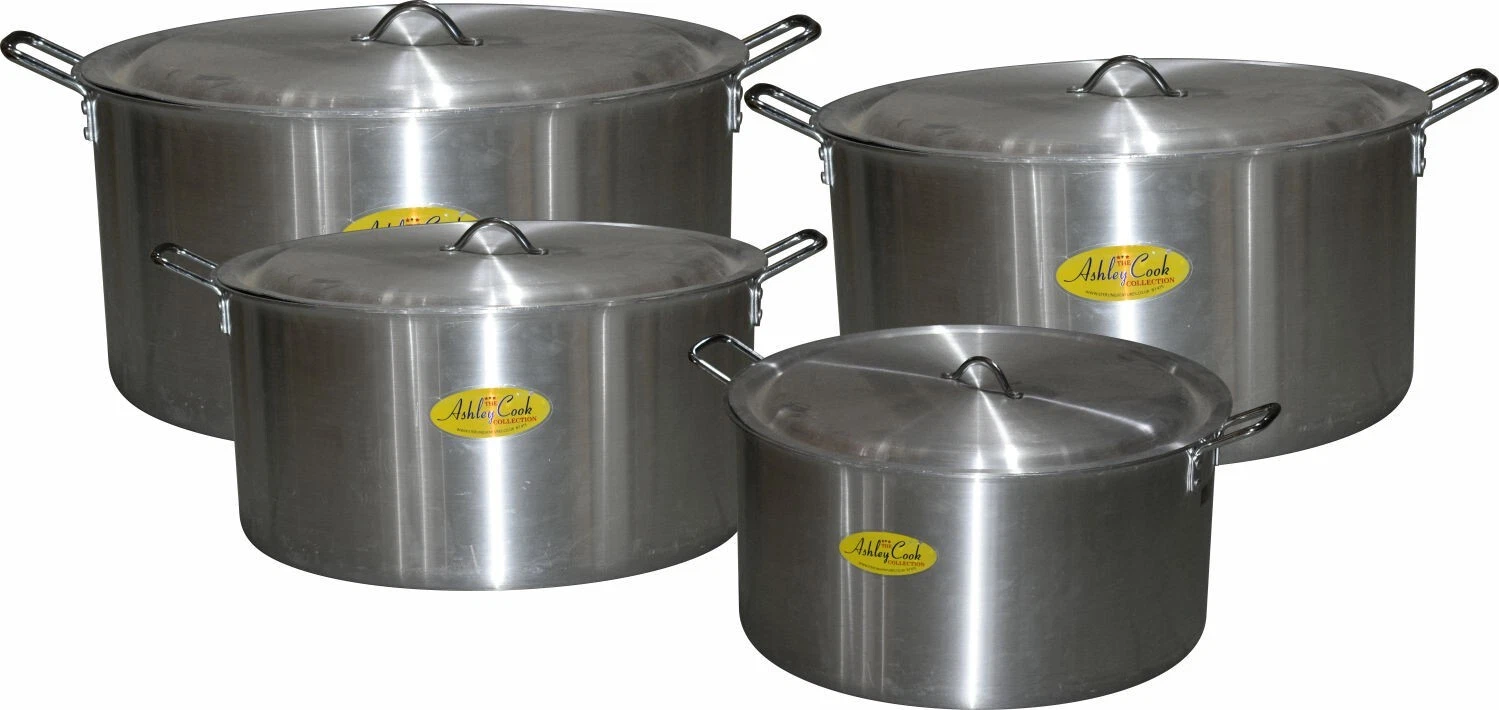 Extra Large Aluminium Cookware Set Pots 45-50-55-60cm Cooking Pan Casserole Pans
