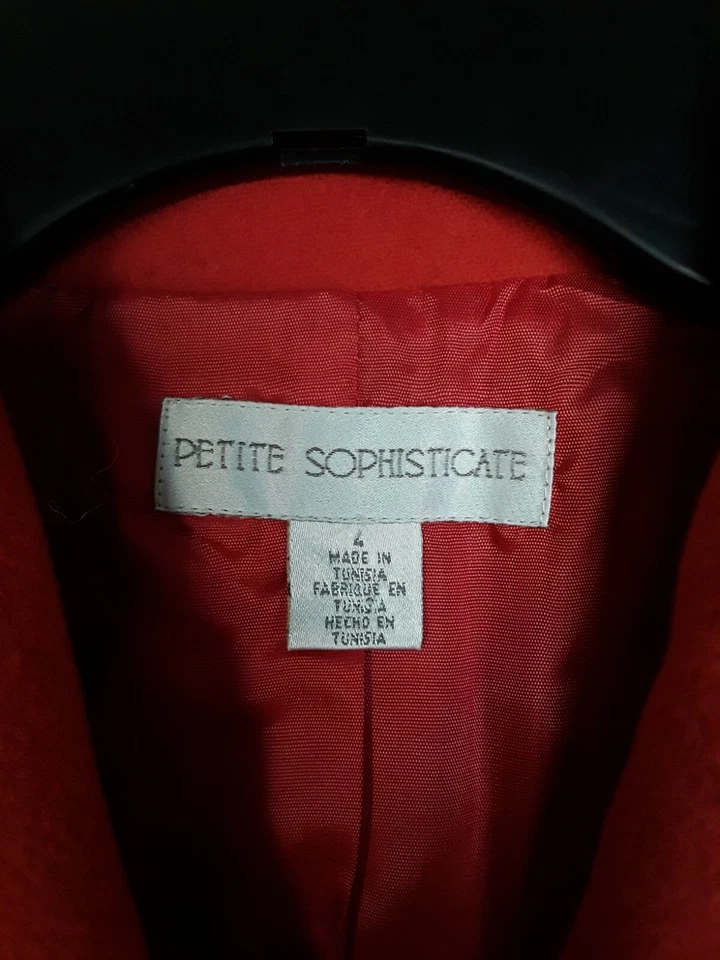 Chaqueta Blazer Petite Sophisticate Mujer Talla 4 Mezcla Lana Naranja Forrada Ajustada Foto 2 de 4