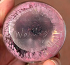 art glass 2002 WAHLBORG PAPERWEIGHT lavender METALLIC BLUE FUSED DICHROIC GLASS — photo 5