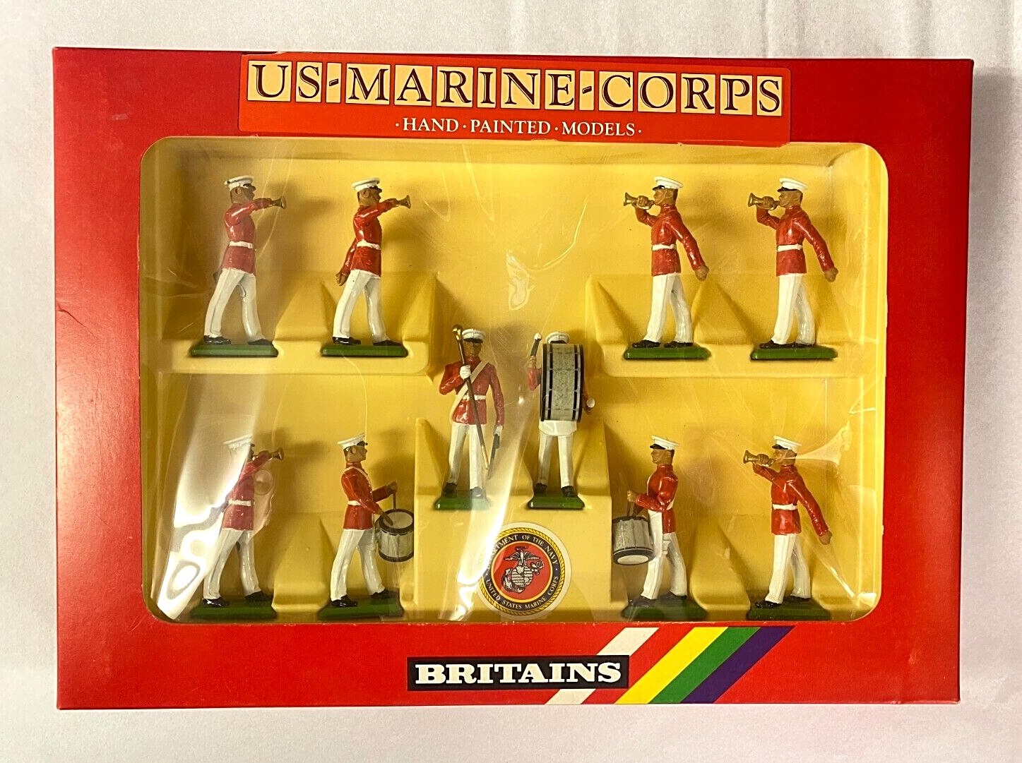 BRITAINS SOLDIERS - 7305 U.S. Marine Corps Set with Drum Major - Painted Metal