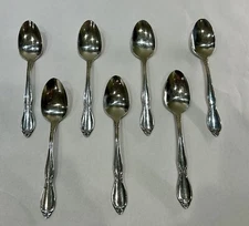 Lot Of 7 Oneida Community CHATELAINE Stainless Oval SOUP/ CREAM SPOONS, 6”