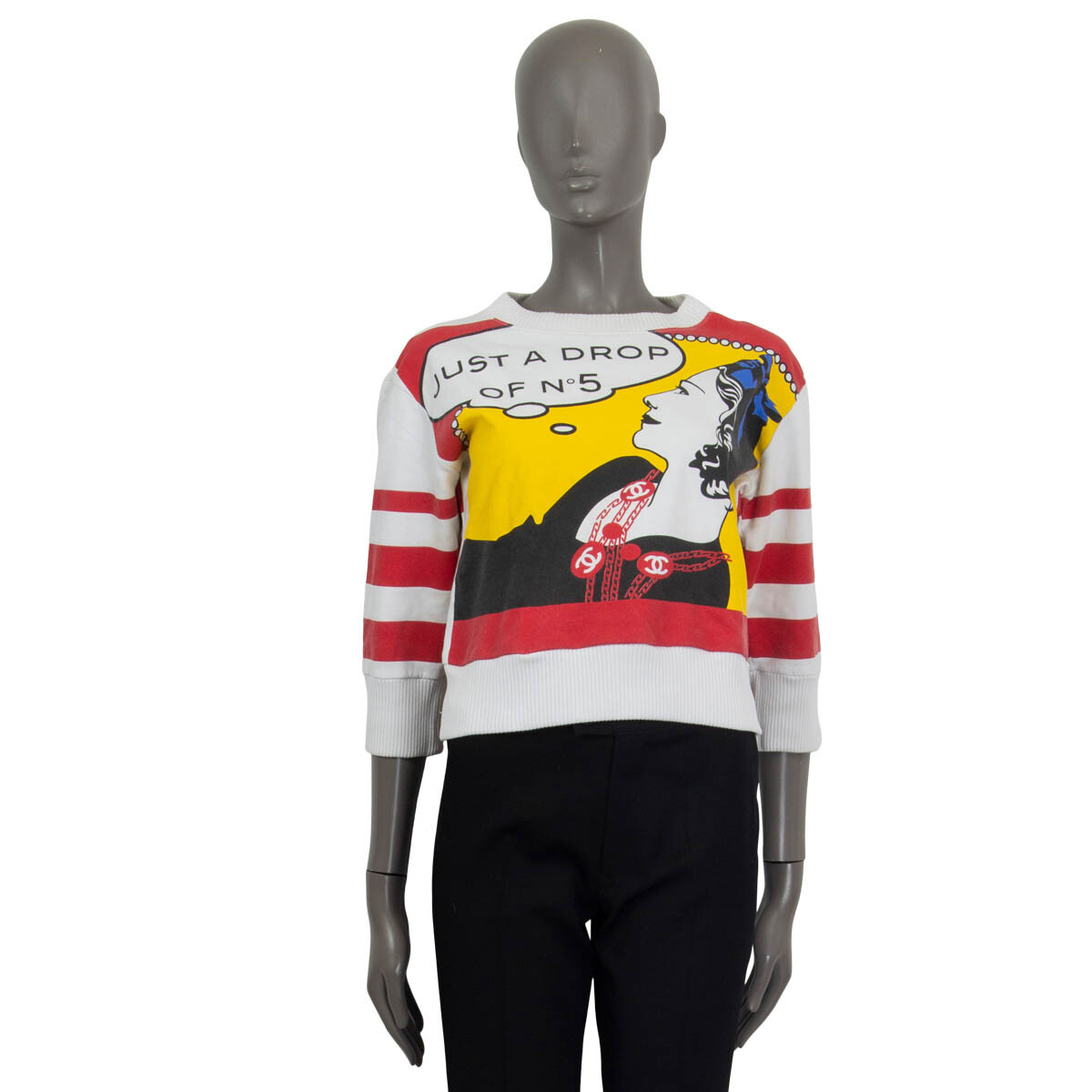 64511 auth CHANEL 2001 JUST A DROP OF NO 5 POP ART Sweater 40 M | eBay