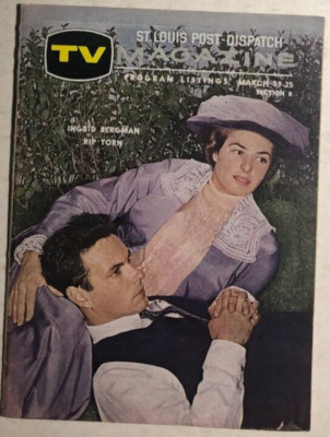 TV MAGAZINE St. Louis (MO) Post-Dispatch March 19, 1961 Ingrid Bergman Rip Torn