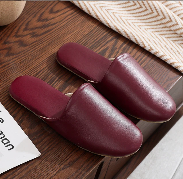 Mens Luxury Indoor/Outdoor Flats Shoes Leather Closed Toes House Slippers - Image 3 of 4