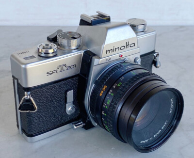 Vintage MINOLTA SRT 201 Film Camera & MD ROKKOR-X 50mm f1.7