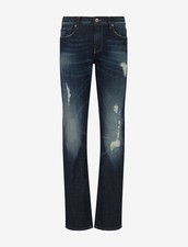 $250 Armani Exchange Men's, J13 Slim-Fit DistressedJEANS, Indigo Blue, 32R