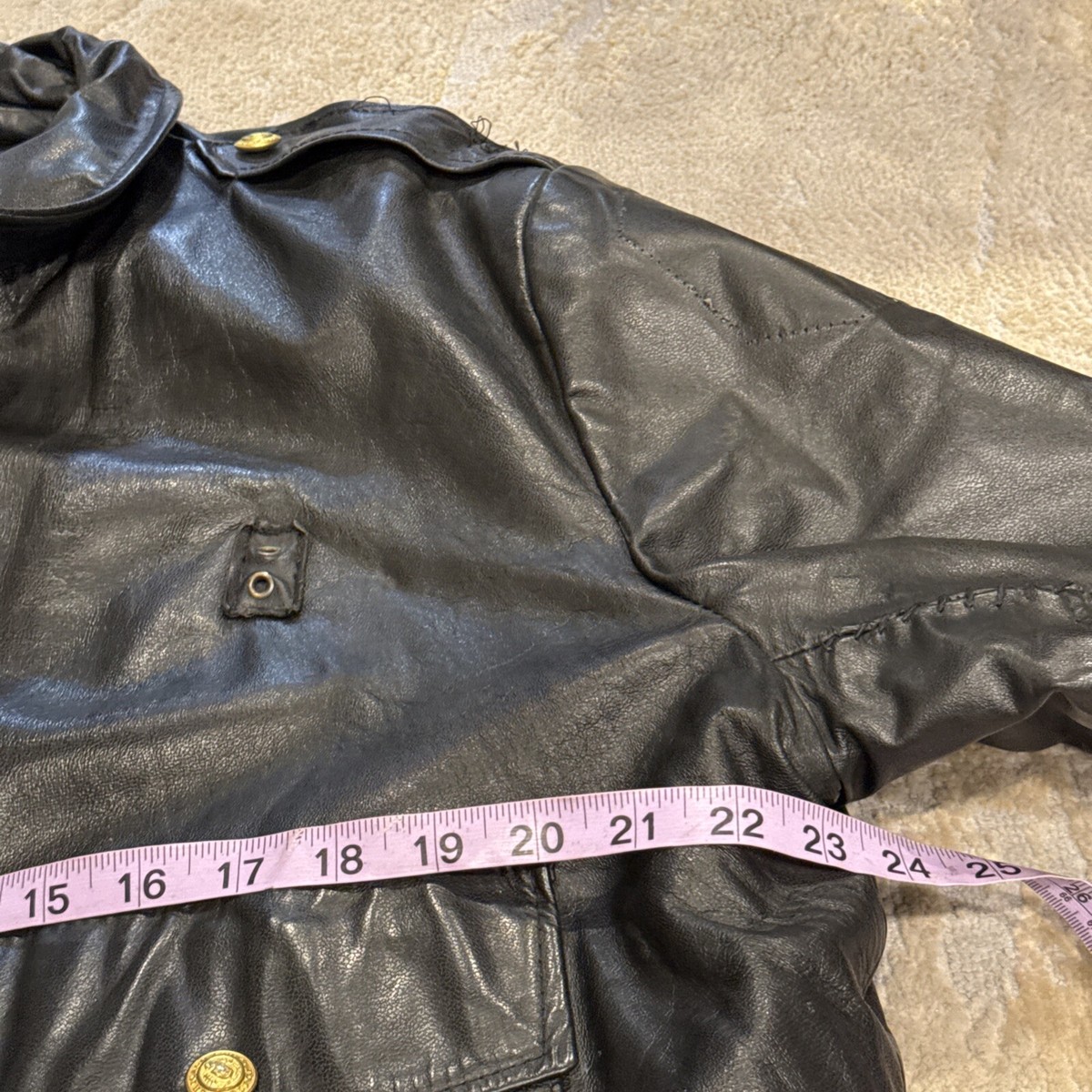 Vtg 80's Chicago Police Leather Jacket Size M Home Alone Police