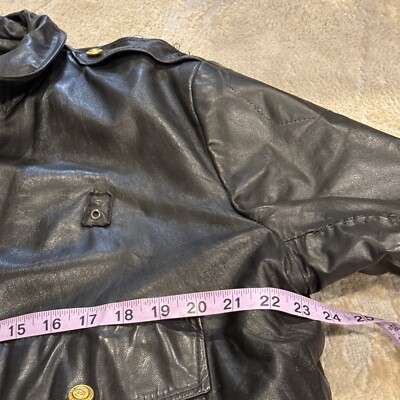 Vtg 80's Chicago Police Leather Jacket Size M Home Alone Police