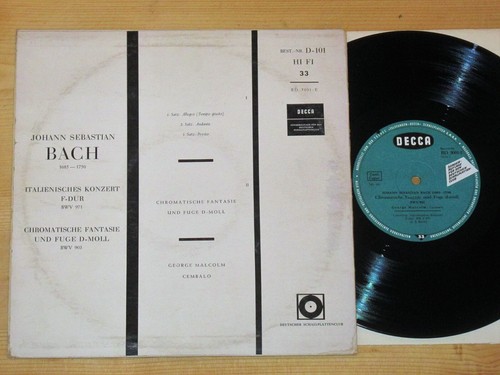 10" Bach Malcolm Italienisches Konzert BWV 971 Chromatische Fantasie BWV 903 - Bild 2 von 3