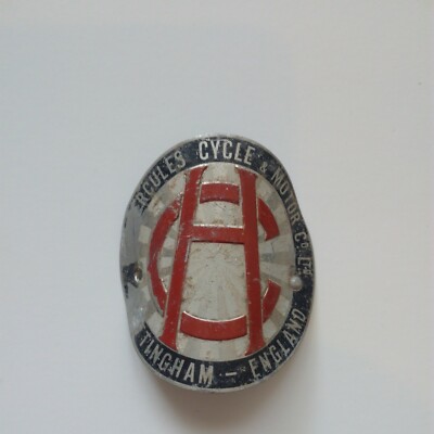 Vintage Hercules Bicycle Badge Retro Bike head badge Nottingham