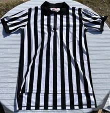 Rawlings Football Referee Striped 1/4 Zip Polo Jersey Adult ACAFTREF Size Medium