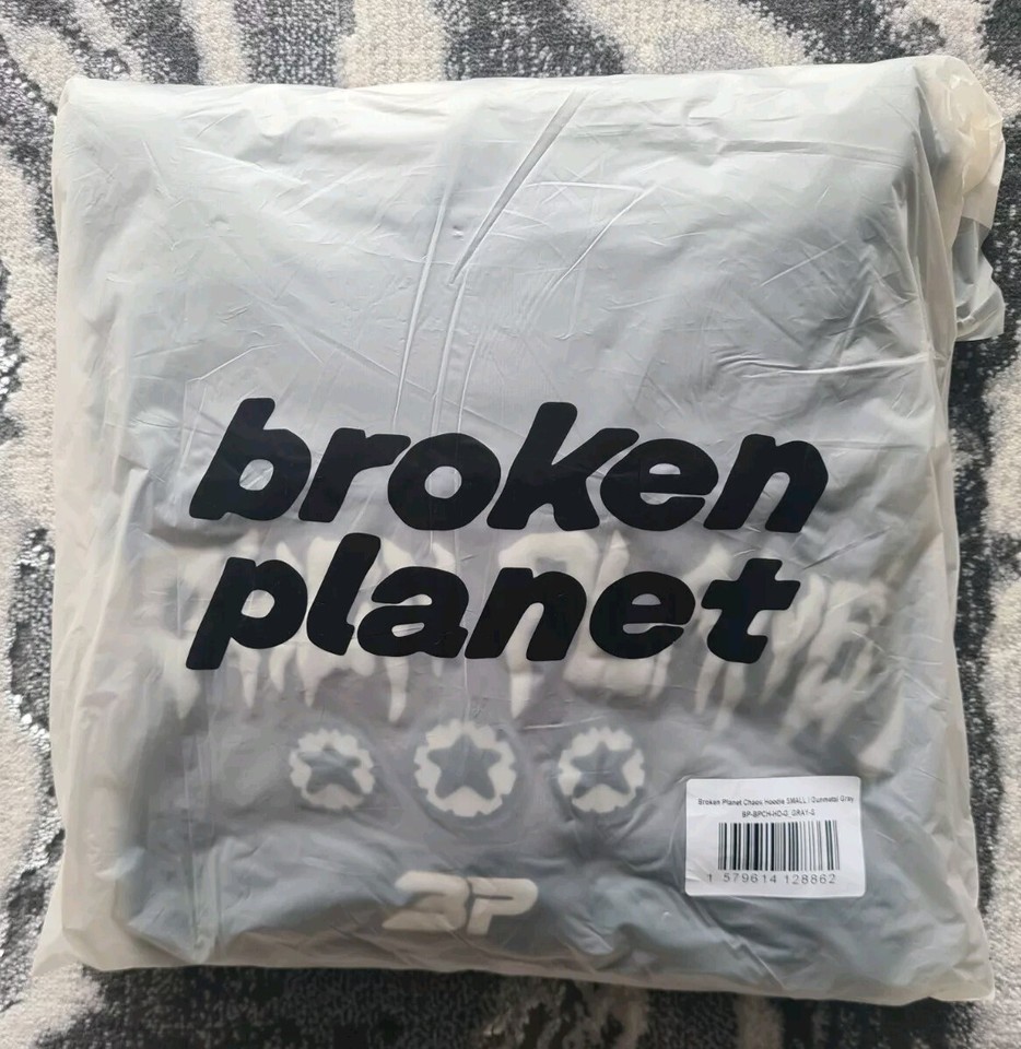 New Deadstock Broken Market Chaos Hoodie Gunmetal Gray SMALL