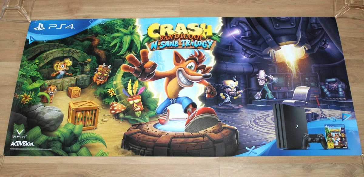 Crash Bandicoot N. Sane Trilogy Rare Promo Poster Playstation 4