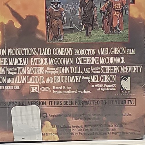 BraveHeart Mel Gibson 1995 Double Tape Factory Sealed Brand New - Picture 8 of 15