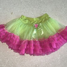Jona Michelle Pink  Lime Green Pettiskirt Tulle Skirt Girls 6/6X
