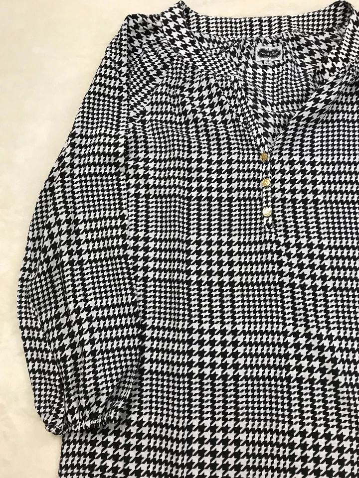 Top túnica manga 3/4 Mudpie para mujer M (8-10) sabuesos dientes Bama carmesí marea #3034 Foto 2 de 4