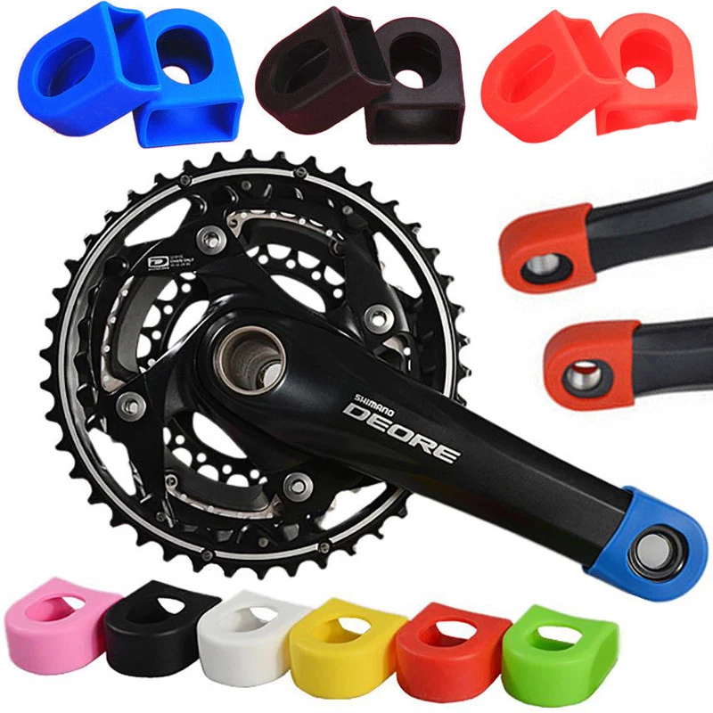 Bicycle Silicon Crank Arm Protector Case Cover Cap Crankset Cycle Mountain Bike