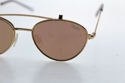 QUAY AUSTRALIA ELLE 111 GOLD MIRROR FLIP UP SUNGLASSES 52-18 