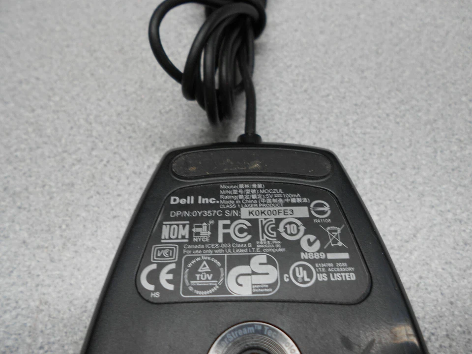 Mouse láser con cable USB genuino Dell Premium plateado MOCZUL 4 configuraciones ligeramente usado Foto 3 de 3