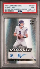2024 LEAF ELECTRUM ROOKIE AUTOGRAPHS RABB1 BEN BRYANT SILVER FOIL #/3 PSA 9 AUTO