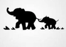 MOMMA & BABY ELEPHANT Car Truck Window Vinyl Decal Sticker animal wall laptop