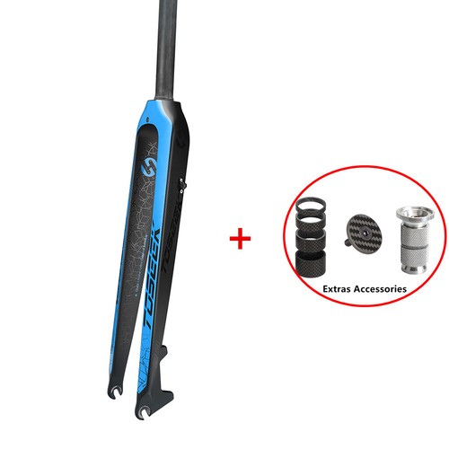 TOSEEK Carbon Fiber MBT Fork Rigid Straight Tube QR 100mm Disc Brake Fork 1-1/8" - Picture 20 of 56