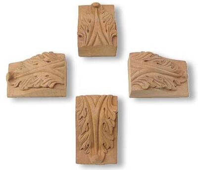Fancy Leaf Design Corbels (4 Pack) - 2 3/4''
