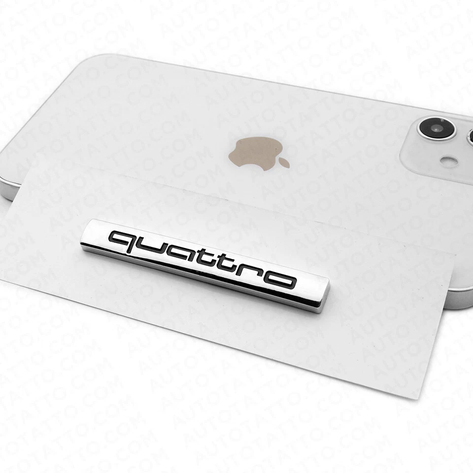 Tapa de maletero trasero para Audi Sport 96-22 Quattro placa de identificación emblema logotipo insignia cromada Foto 4 de 4