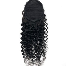 Brazilian Virgin Human Hair Drawsting Ponytails Deep Wave Curly Hair Ponytails