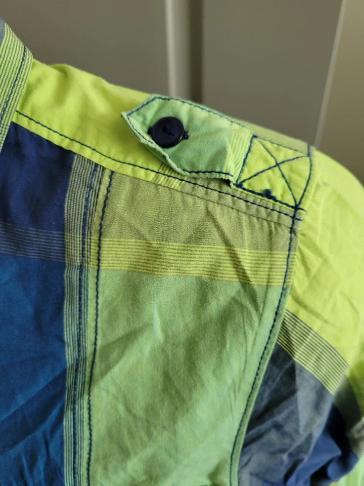 Camisa de mezclilla Life After para hombre talla XS con botones manga larga a cuadros Foto 2 de 4