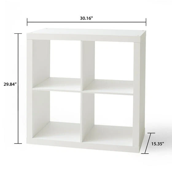 Better Homes & Gardens 4-Cube Storage Organizer Textured White Open-back Design - Image 2 of 4