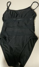    Shade  Shore Women's Mesh Front One Piece Swimsuit - Black M   No Tags