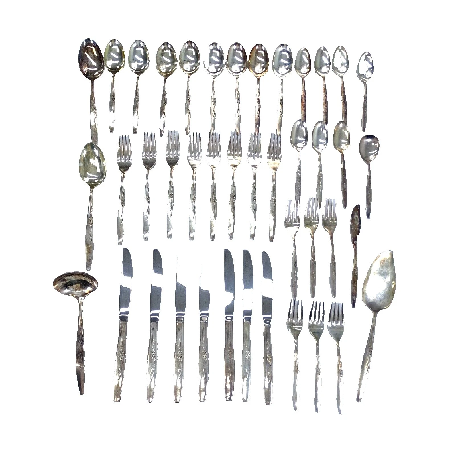 ONEIDA Rose nos Moderno de mediados de siglo antigüedades Plateado