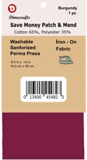 -Iron-On Mending Fabric Repair Patch 6.5 x 14 Inch Compare to Bondex - Burgundy