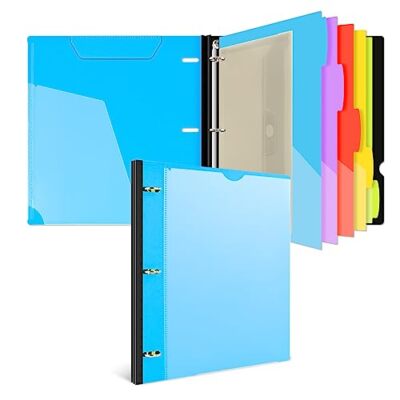 Telescoping Project Organizer Binder,13 Pocket 3-Ring Folder Binder 1 PCS Blue
