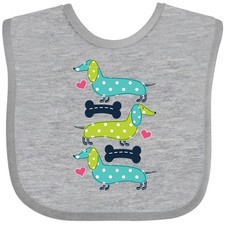 Inktastic Dachshund Dog Lover Polka Dot Puppies Baby Bib Puppy Funny Pets Dogs