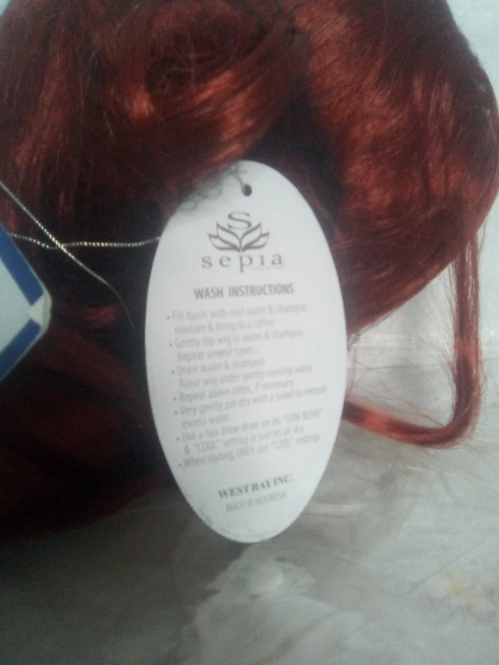 SEPIA CINDY Sedoso Recto Corto Bob Bang Peluca Henna Rojo Juegos con disfraces SINTÉTICO FUERA DE STOCK Foto 4 de 4