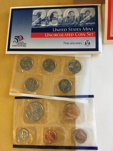 2002 P&D US Mint Set Sealed Unc with Envelopes & COAs 20 Coins Orig Box - Picture 5 of 8