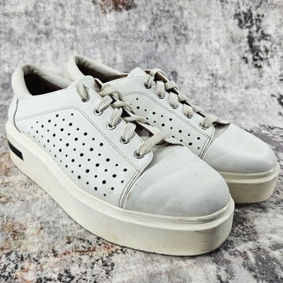 Paolo Linea Platform Tennis Shoes Womens 9.5 White Kendra Leather