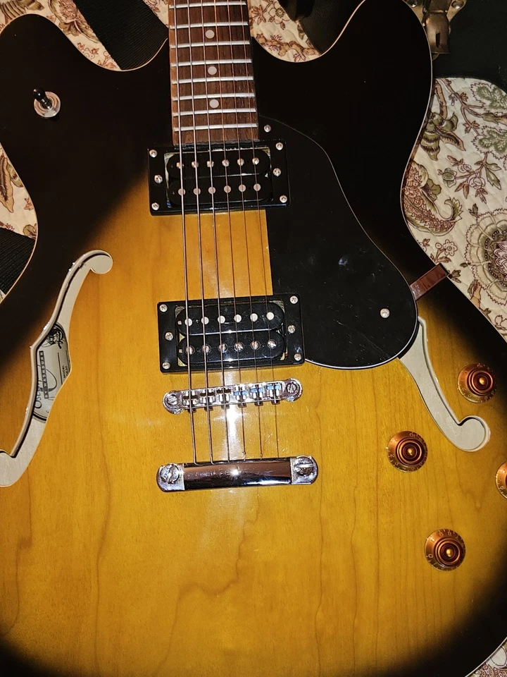 Guitarra Eléctrica Oscar Schmidt Delta King OE30 Dreadnaught Cuerpo Semi Hueco, Estuche Foto 2 de 4