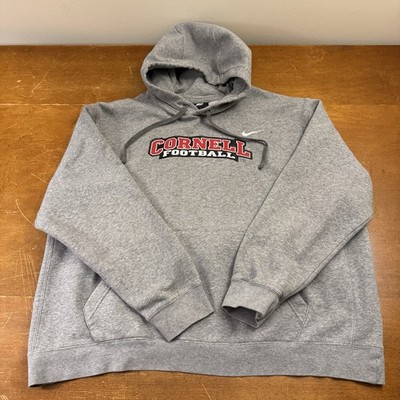 Cornell Big Red Sweatshirt Mens 2XL Gray Fleece Pullover Hoodie Nike