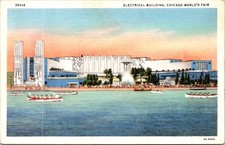 ELECTRICAL Building, 1933 CHICAGO'S WORLD'S FAIR Linen Postcard - Curt Teich