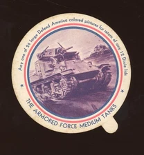 1941 F6-1 Dixie Lids Defend America Large #6 The Armored ... Tanks VG/EX *e1