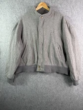 Vintage Woolrich Gray Wool Full Zip Bomber Jacket Mens XL