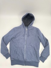 Buffalo David Bitton Fleece Sherpa Lined Hoodie Men's Large Gray Blue Full Zip