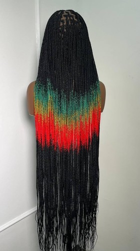 Full Lace Box Braids Knotless Braid Wig 35 Inches (Island Mix) - Picture 7 of 8