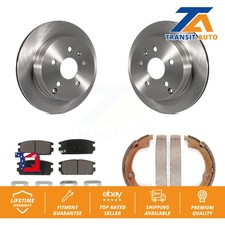 [Rear] Disc Rotors Ceramic Pads And Parking Shoes Kit For Chevrolet Equinox GMC