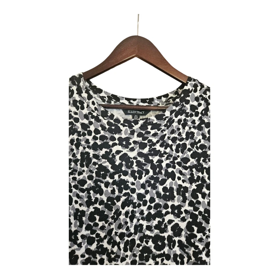 Vestido Ellen Tracy Para Mujer S Estampado Animal S/S Cambio Bolsillos Elastizado Informal Foto 3 de 4