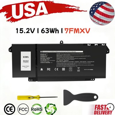 7FMXV Battery For Dell Latitude 5320 7320 7420 7520 Series 9JM71 TN2GY ...