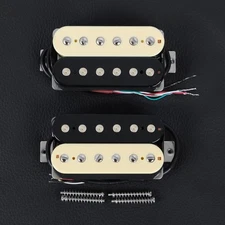FLEOR Alnico 5 Humbucker Electric Guitar High Output Pickup N+B 14-15K Set Zebra